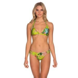 ISABELLA ROSE Women Zen Blossom Banded Halter Bikini Top Multi Size M